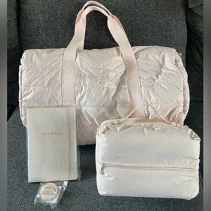 NWT Rare Beauty by Selena Gomez Puffy Toiletry Duffel Bag Bundle